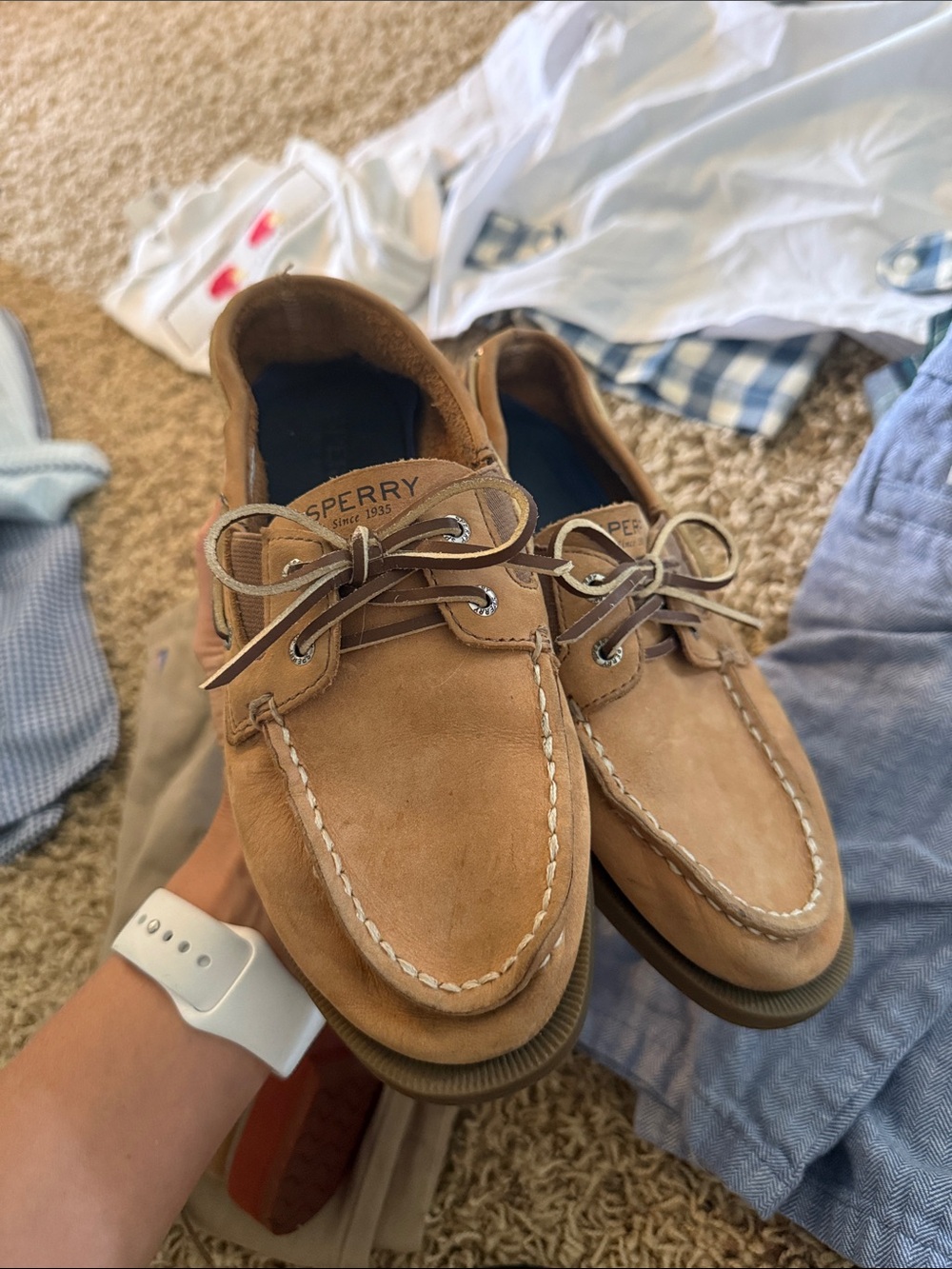 Sperry Men’s Light Brown/Tan Suede Boat Shoes